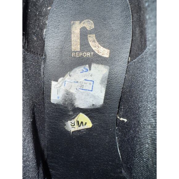 Report Black Suede Wedge Booties Women's Size 9 Fringe Tassel Ties - Picture 13 of 13